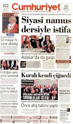 Cumhuriyet Gazetesi Manşetleri