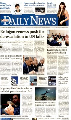 Hürriyet Daily News Gazetesi Manşetleri