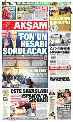 Akşam Gazetesi Manşetleri
