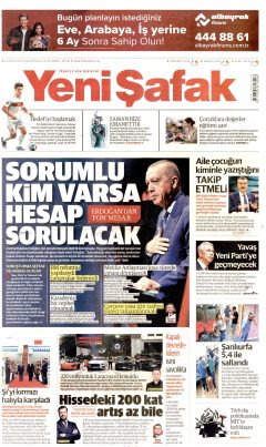 Yeni Şafak Gazetesi Manşetleri