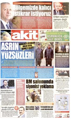 Yeni Akit Gazetesi Manşetleri