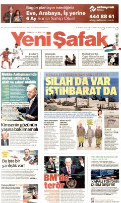 Yeni Şafak Gazetesi Manşetleri