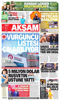 Akşam Gazetesi Manşetleri