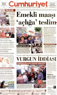 Cumhuriyet Gazetesi Manşetleri