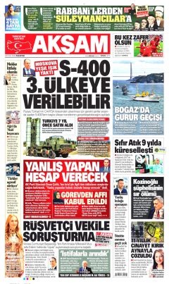 Akşam Gazetesi Manşetleri