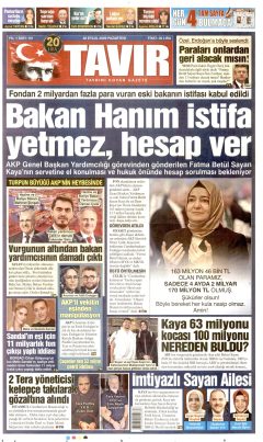Tavır Gazetesi Gazetesi Manşetleri