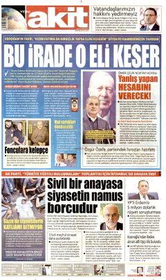 Yeni Akit Gazetesi Manşetleri