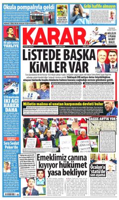 Karar Gazetesi Manşetleri
