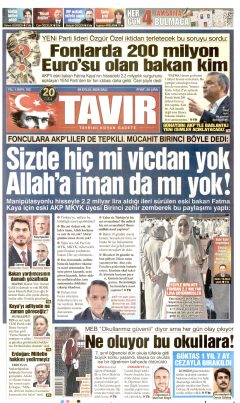 Tavır Gazetesi Gazetesi Manşetleri