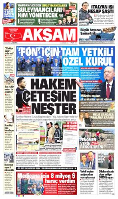 Akşam Gazetesi Manşetleri