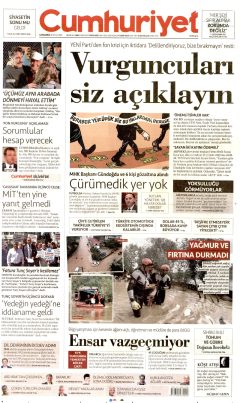 Cumhuriyet Gazetesi Manşetleri