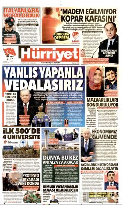 Hürriyet Gazetesi Manşetleri