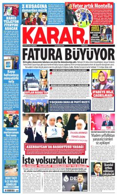 Karar Gazetesi Manşetleri