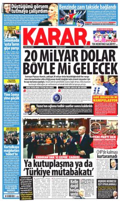 Karar Gazetesi Manşetleri