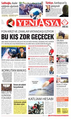 Yeni Asya Gazetesi Manşetleri