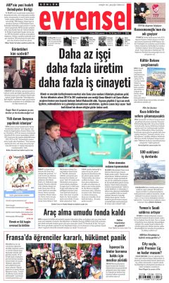 Evrensel Gazetesi Manşetleri