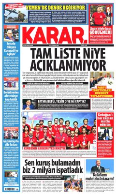 Karar Gazetesi Manşetleri