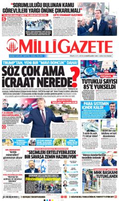 Milli Gazete Gazetesi Manşetleri