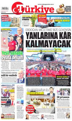 Türkiye Gazetesi Gazetesi Manşetleri