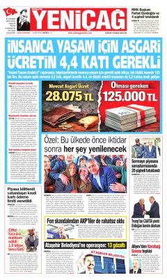 Yeniçağ Gazetesi Manşetleri