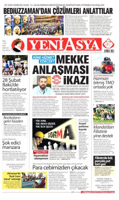 Yeni Asya Gazetesi Manşetleri