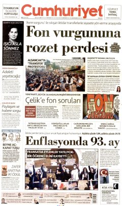 Cumhuriyet Gazetesi Manşetleri