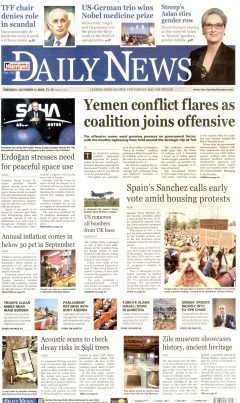 Hürriyet Daily News Gazetesi Manşetleri