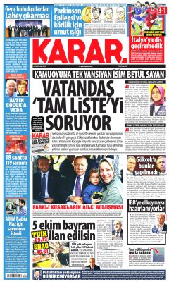 Karar Gazetesi Manşetleri