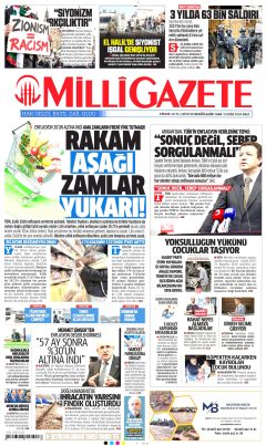 Milli Gazete Gazetesi Manşetleri