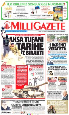 Milli Gazete Gazetesi Manşetleri