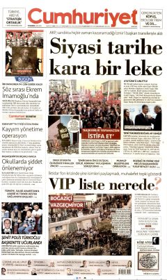 Cumhuriyet Gazetesi Manşetleri