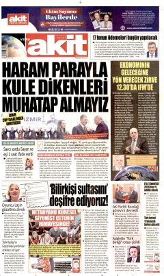 Yeni Akit Gazetesi Manşetleri