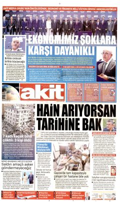 Yeni Akit Gazetesi Manşetleri