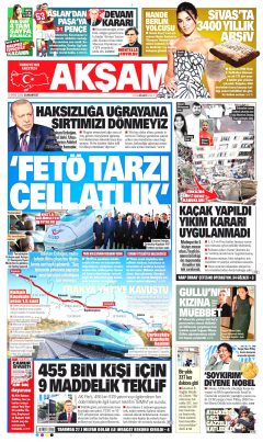 Akşam Gazetesi Manşetleri