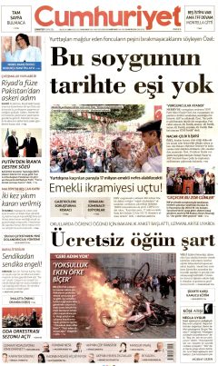 Cumhuriyet Gazetesi Manşetleri