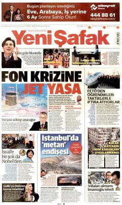 Yeni Şafak Gazetesi Manşetleri