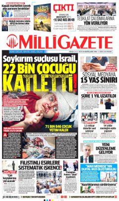 Milli Gazete Gazetesi Manşetleri