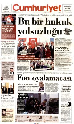 Cumhuriyet Gazetesi Manşetleri