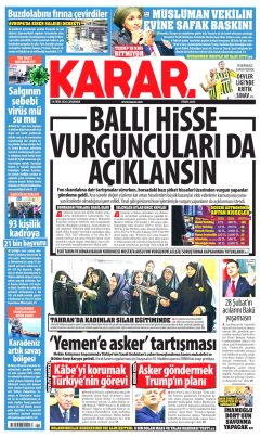 Karar Gazetesi Manşetleri