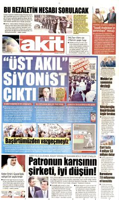 Yeni Akit Gazetesi Manşetleri