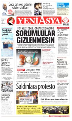 Yeni Asya Gazetesi Manşetleri