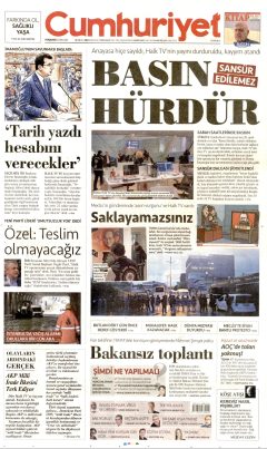 Cumhuriyet Gazetesi Manşetleri