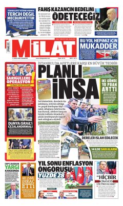 Milat Gazetesi Manşetleri