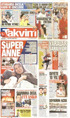 Takvim Gazetesi Manşetleri