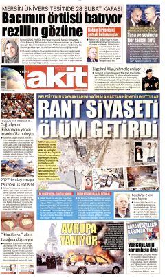Yeni Akit Gazetesi Manşetleri