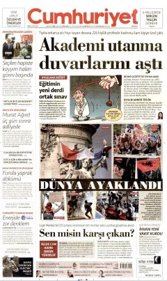 Cumhuriyet Gazetesi Manşetleri