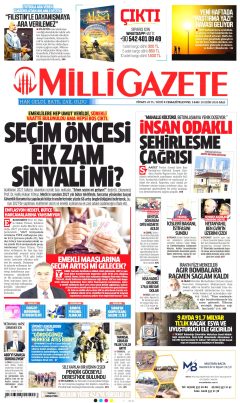 Milli Gazete Gazetesi Manşetleri