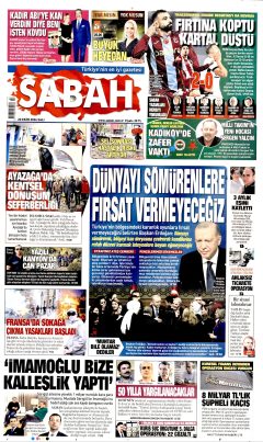 Sabah Gazetesi Manşetleri
