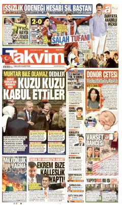 Takvim Gazetesi Manşetleri