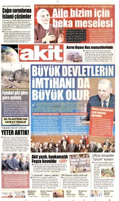 Yeni Akit Gazetesi Manşetleri
